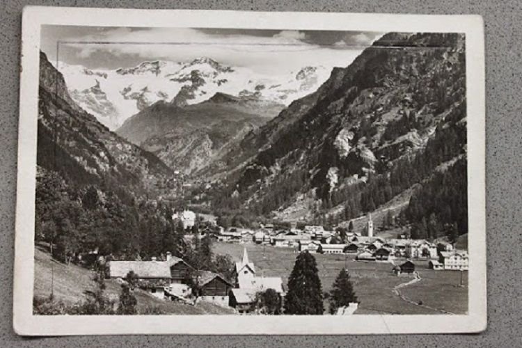 Foto Montagna Valle d'Aosta 1950 ca panorama Saint Jean Gressoney …
