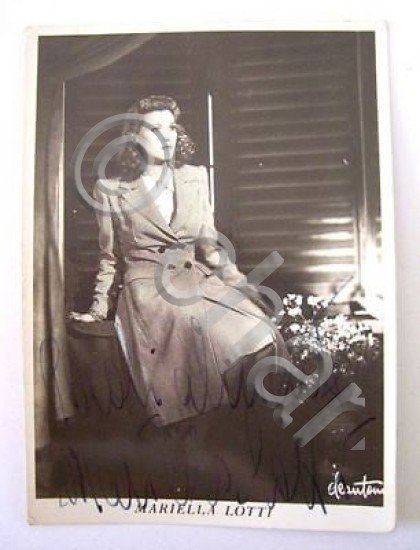 Fotocartolina Autografo Attrice Mariella Lotti 1945 ca