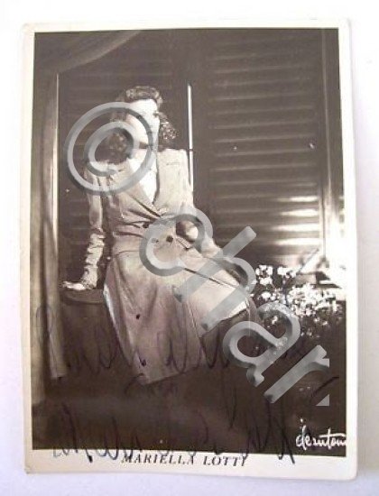 Fotocartolina Autografo Attrice Mariella Lotti 1945 ca