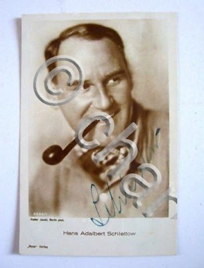 Fotocartolina Autografo Hans Adalbert Schlettow 1930 ca