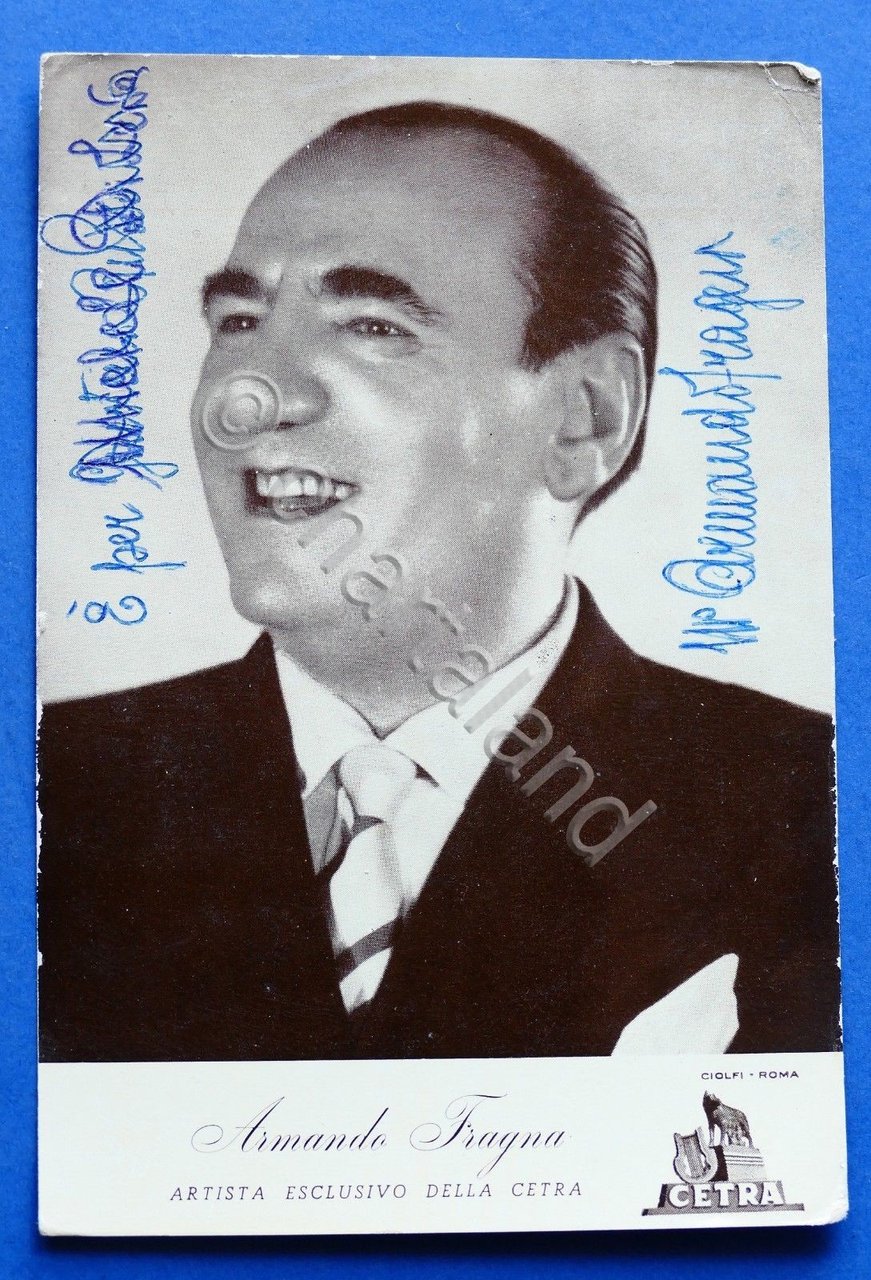 Fotocartolina Cetra con Autografo del cantante Armando Fragna - 1950 … | Immagine principale