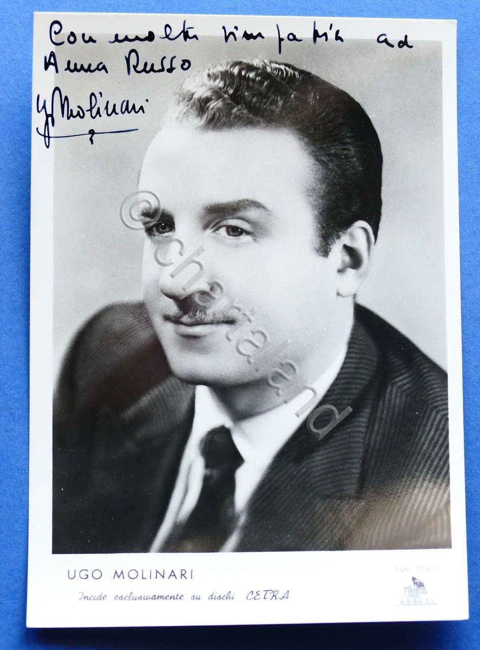 Fotocartolina Cetra con Autografo del cantante Ugo Molinari - 1960 … | Immagine principale