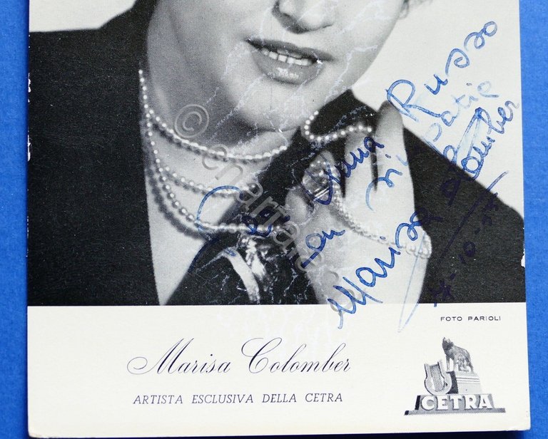 Fotocartolina Cetra con Autografo della cantante Marisa Colomber - 1957 … | Immagine Gallery 3