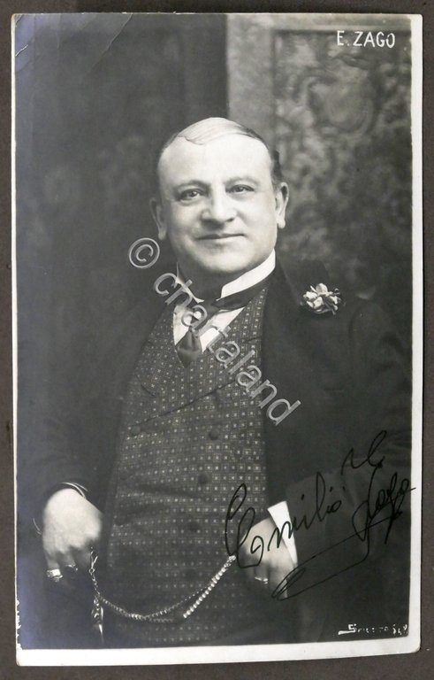 Fotocartolina con autografo dell'attore teatrale Emilio Zago - 1910 ca. | Immagine Gallery 2