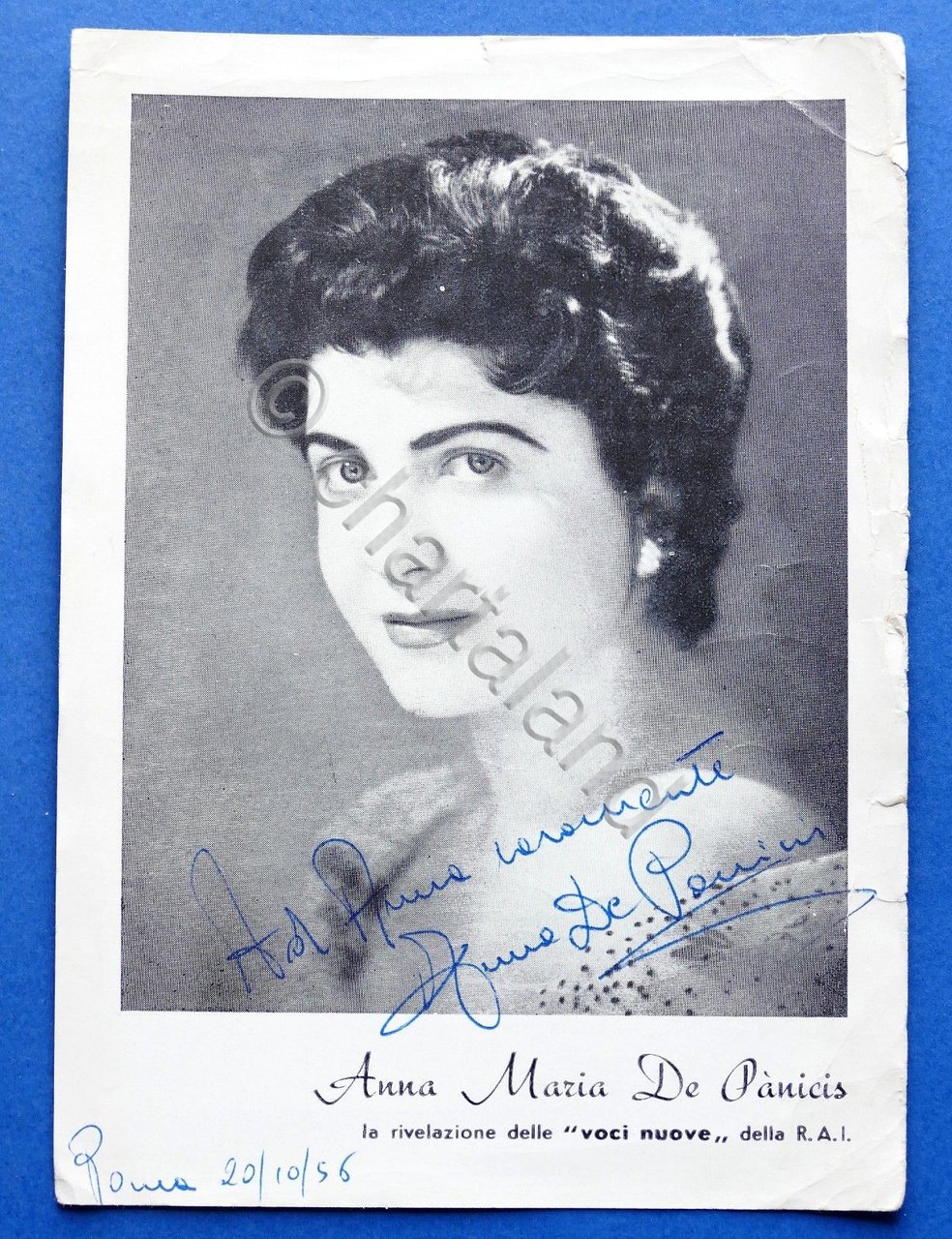 Fotocartolina con Autografo della cantante Anna Maria De Panicis - … | Immagine principale