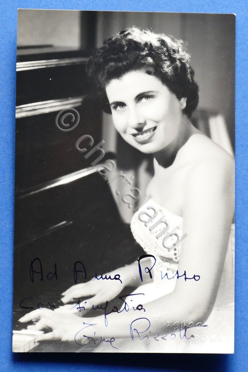 Fotocartolina con Autografo della cantante Gina Rizzotti - 1955 ca. | Immagine principale