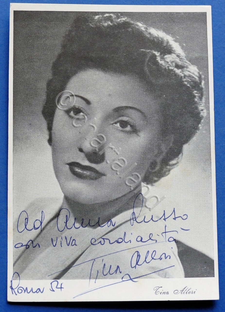 Fotocartolina con Autografo della cantante Tina Allori - 1954 | Immagine principale