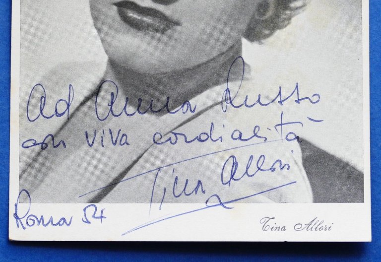 Fotocartolina con Autografo della cantante Tina Allori - 1954 | Immagine Gallery 2