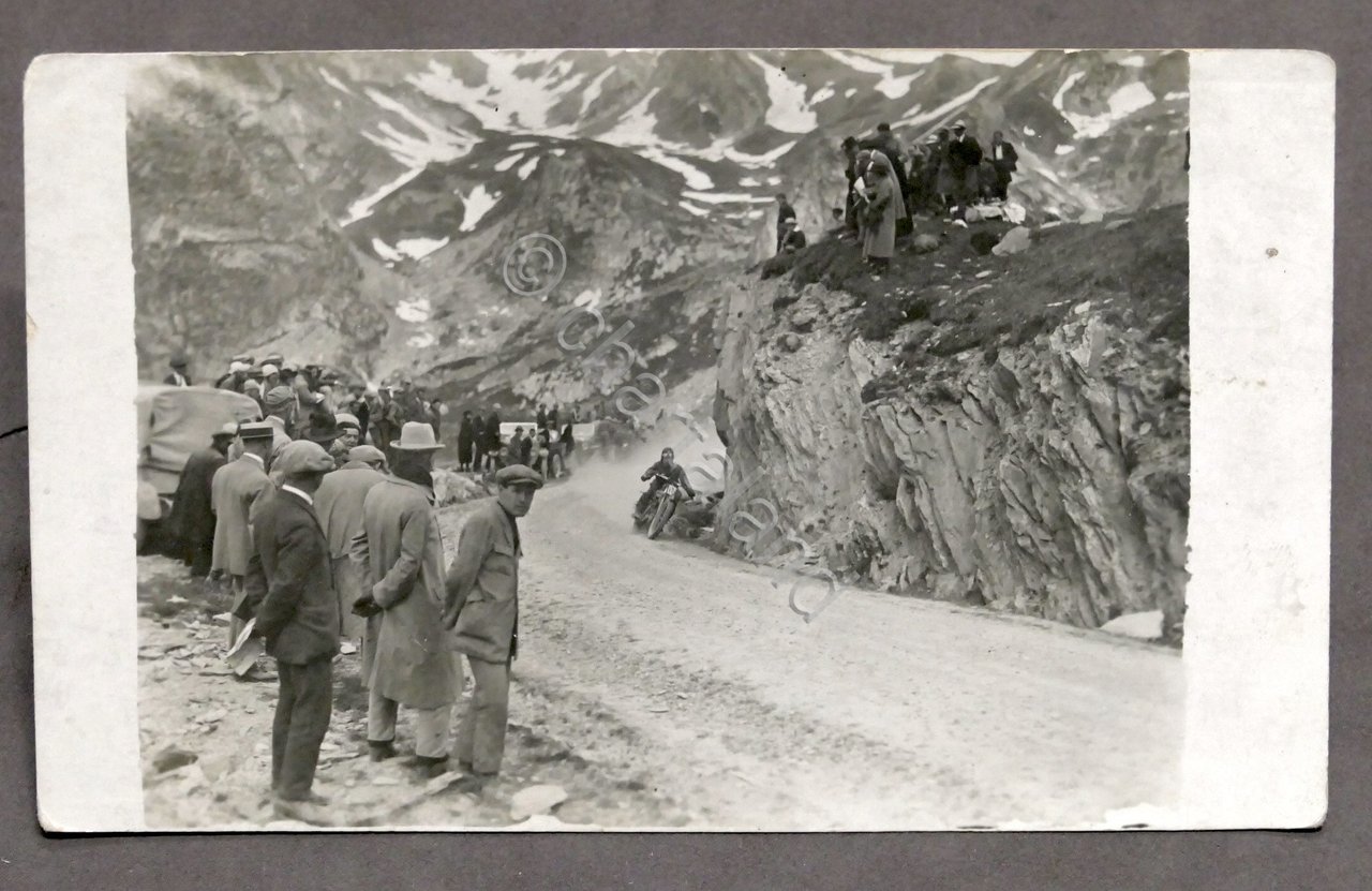 Fotocartolina gara motociclistica Aprica - Milano - Aprica - anni …