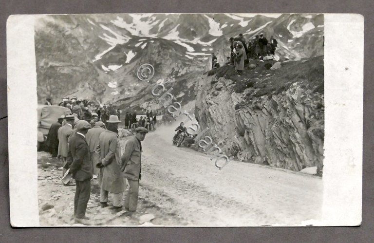 Fotocartolina gara motociclistica Aprica - Milano - Aprica - anni …