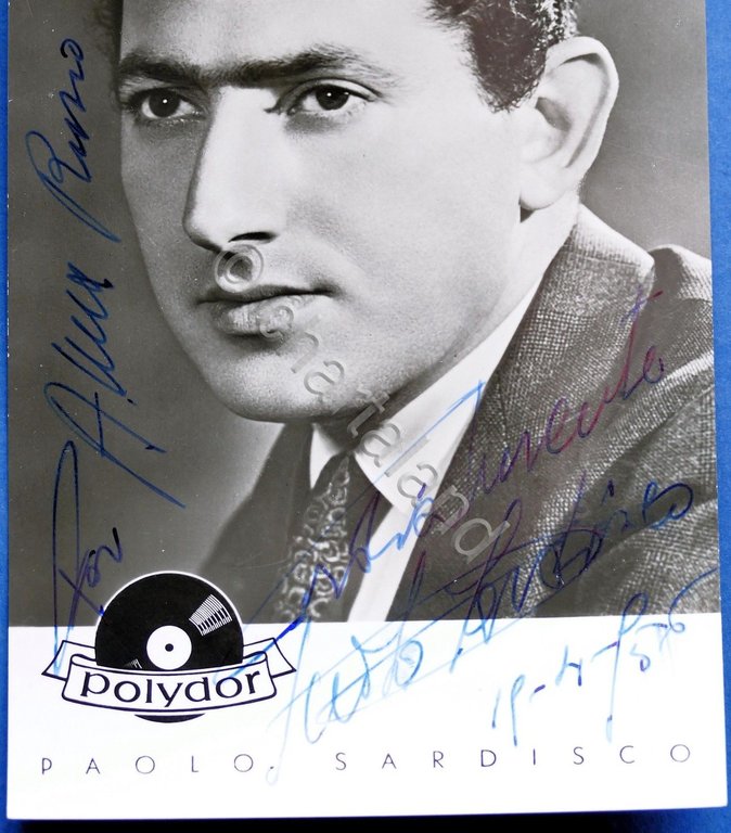 Fotocartolina Polydor con Autografo del cantante Paolo Sardisco - 1956 | Immagine Gallery 3