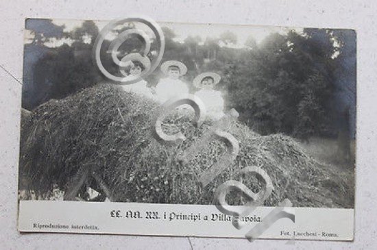 Fotocartolina principi sovrani Italia Jolanda Mafalda Umberto 1910 ca