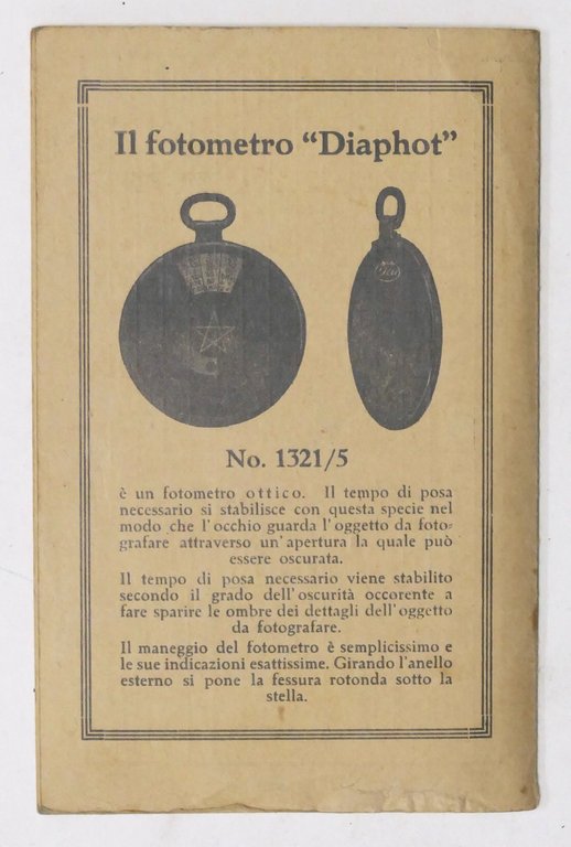 Fotografia - Ica - Tavola di pose - Istruzione tempi …