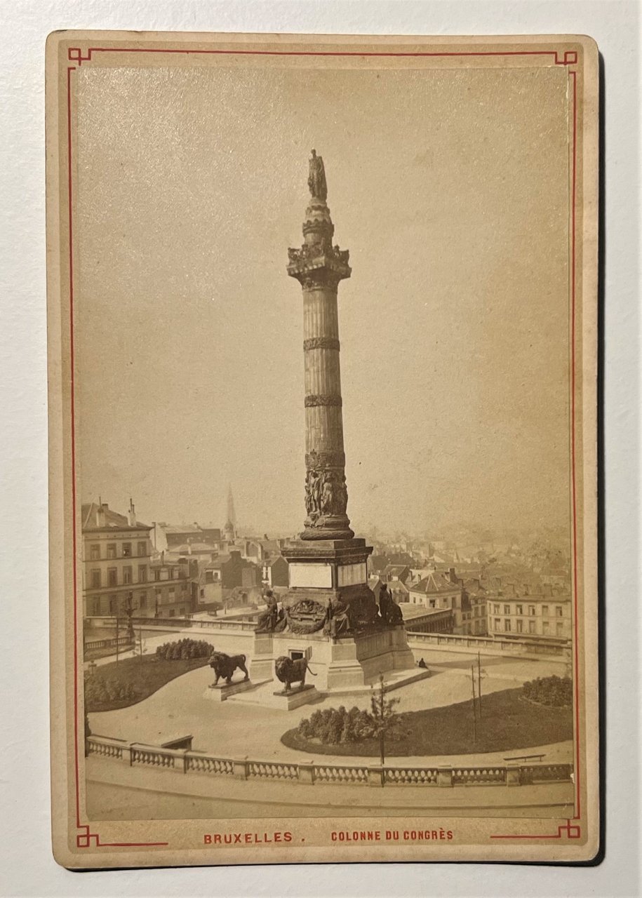 Fotografia Albumina - Bruxelles - Colonne Du Congrès - 1880 …