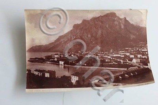 Fotografia albumina Lago di Lecco realizzate dal stab. Brogi alla fine 1800