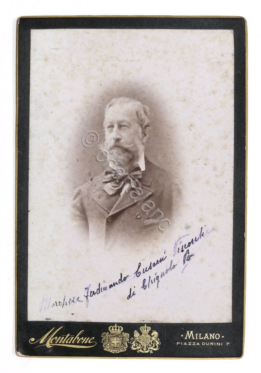 Fotografia albumina Marchese Ferdinando Cusani Visconti di Chignolo Po Fine …