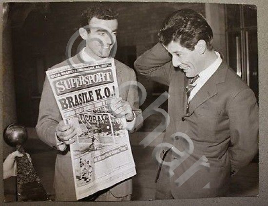 Fotografia Calcio 1963 campioni Omar Sivori e Mario Corso