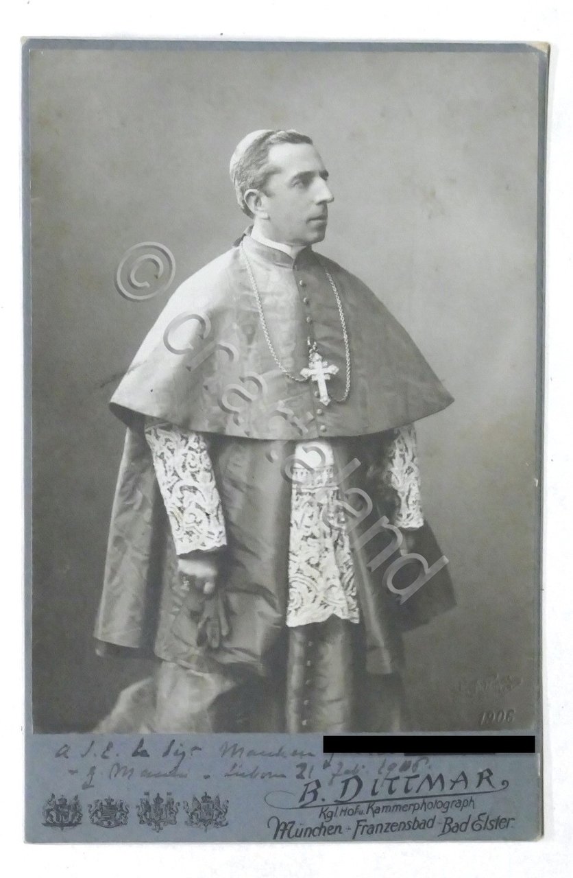 Fotografia con autografo del Cardinale Giuseppe Macchi - 1906