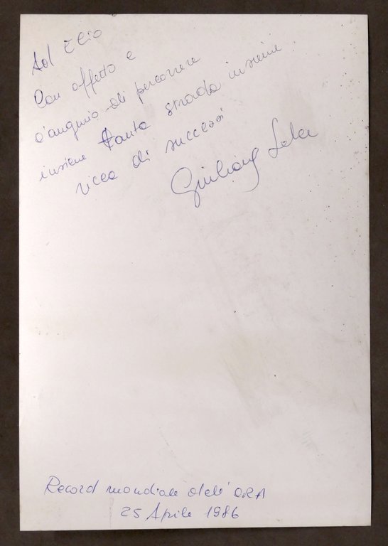 Fotografia con autografo marciatrice Giuliana Salce - Record Marcia Ora …