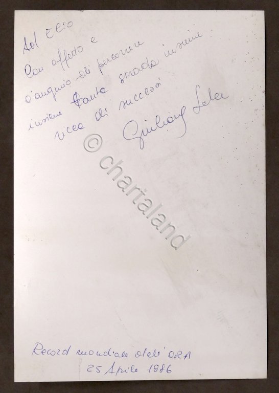 Fotografia con autografo marciatrice Giuliana Salce - Record Marcia Ora …