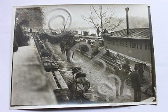 Fotografia d'epoca - Alluvione del 1910 a Parigi - Port …