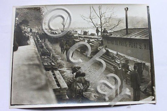 Fotografia d'epoca - Alluvione del 1910 a Parigi - Port …