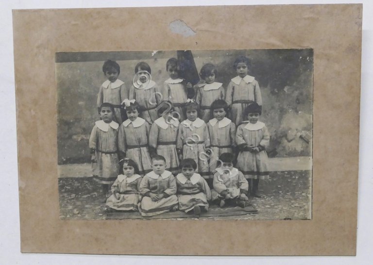 Fotografia d'epoca - Asilo di Rivarone (Alessandria) - primo '900