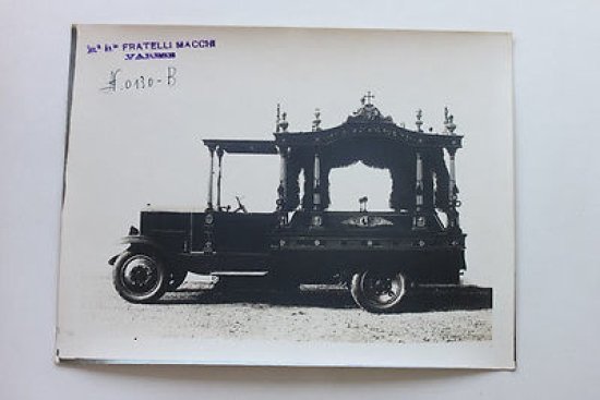 Fotografia d'epoca - carro funebre n.0130 B - Fratelli Macchi - Varese anni '30