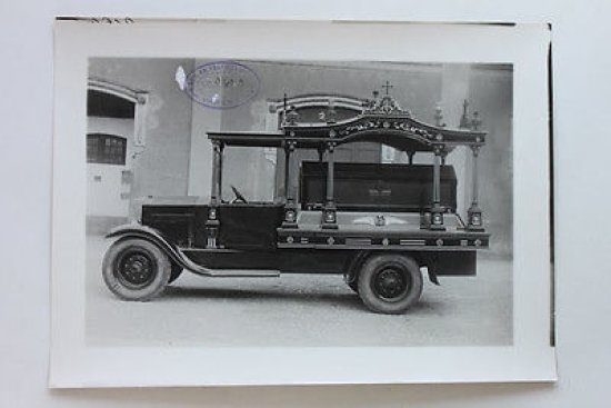 Fotografia d'epoca - carro funebre n.0160 C - Fratelli Macchi - Varese anni '30