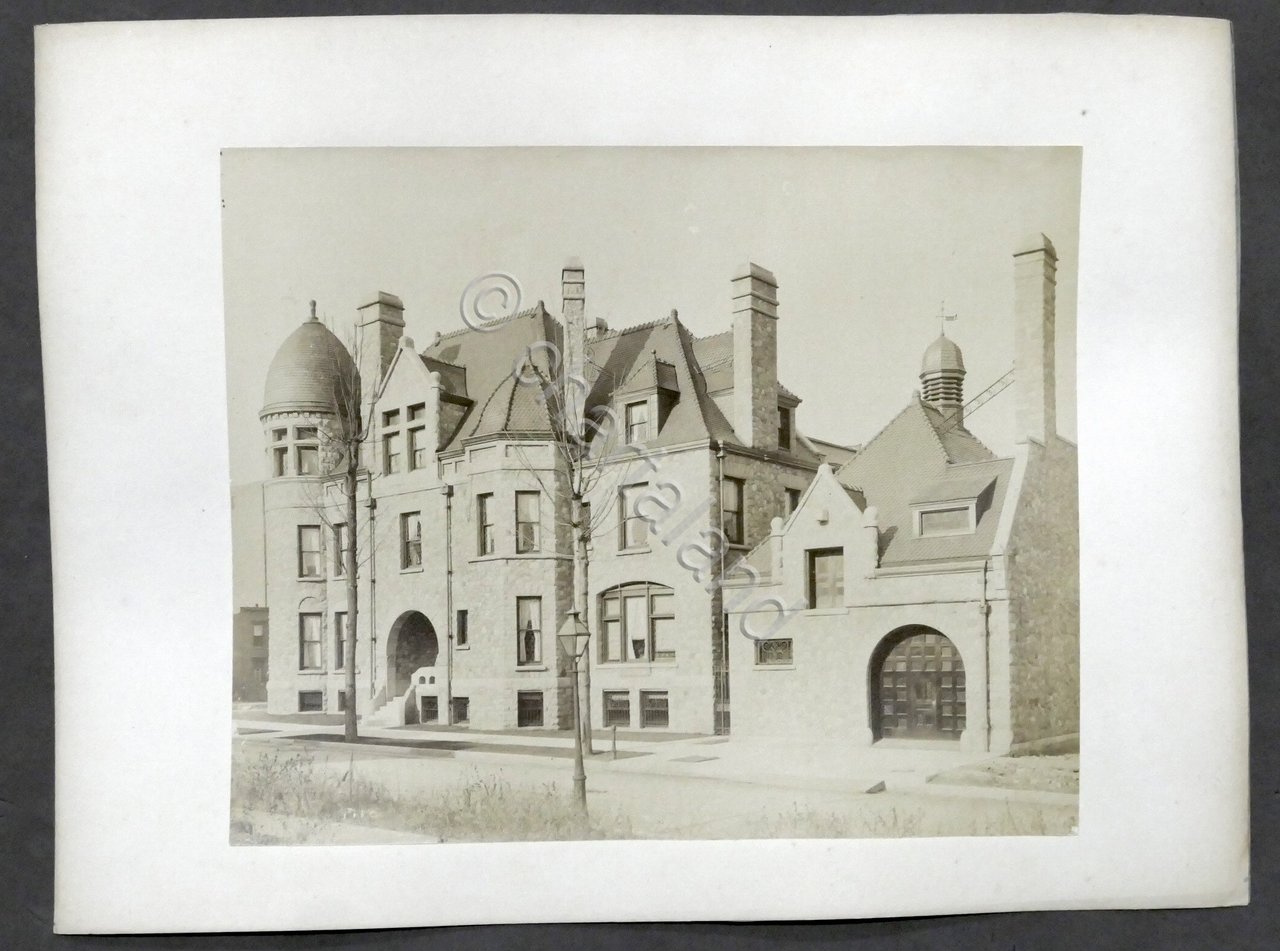 Fotografia d'epoca albumina - Casa privata a Chicago (Stati Uniti) …