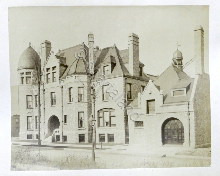 Fotografia d'epoca albumina - Casa privata a Chicago (Stati Uniti) …