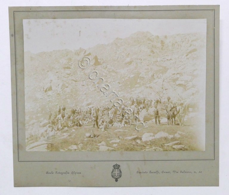 Fotografia d'epoca albumina - Gita in montagna - Escursionisti - …