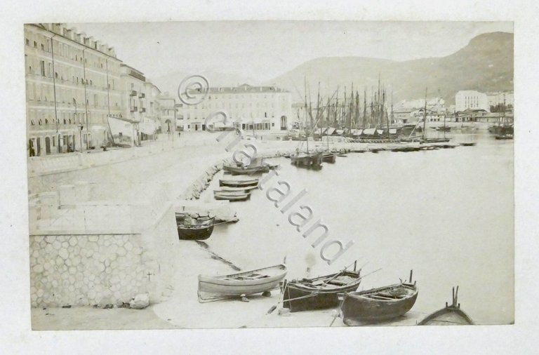 Fotografia d'epoca albumina - Nizza: il Porto - fine '800