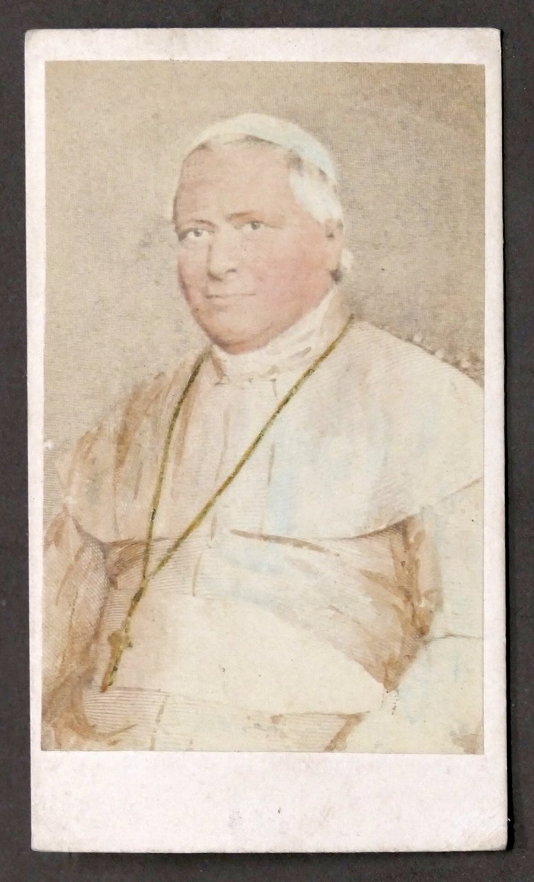 Fotografia d'epoca albumina colorata a mano - Papa Pio IX …