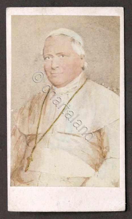 Fotografia d'epoca albumina colorata a mano - Papa Pio IX …