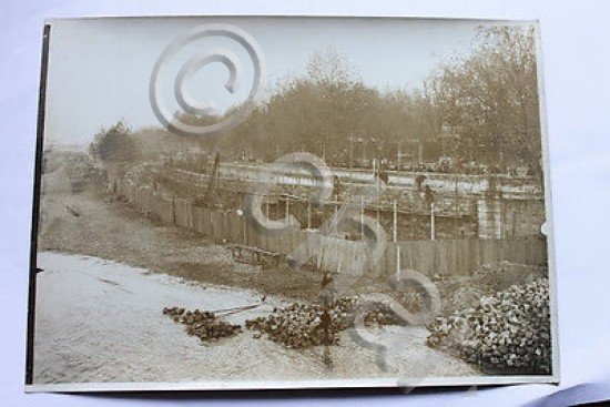 Fotografia d'epoca Alluvione del 1910 a Parigi - lavori soccorso