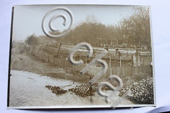Fotografia d'epoca Alluvione del 1910 a Parigi - lavori soccorso