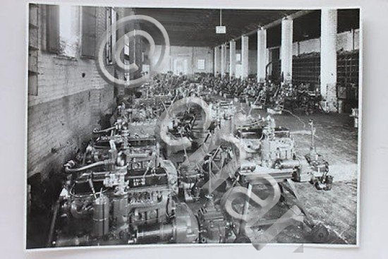 Fotografia d'epoca Officine Caproni Milano 1936 Dodge D15 montaggio motore