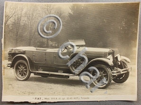 Fotografia epoca auto FIAT Torpedo Mod. 519 A 6 cyl. …
