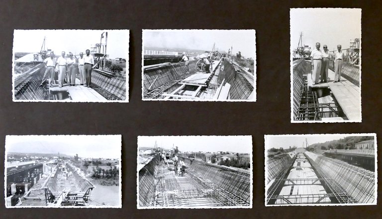 Fotografia epoca Ferrovie Lotto 6 foto Lavori Linea Sulmona Pescara anni '40