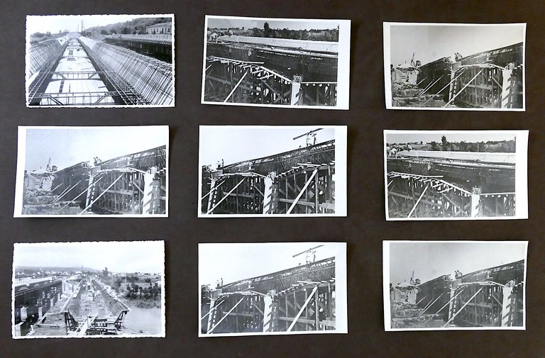 Fotografia epoca Ferrovie Lotto 9 foto Lavori Linea Pescara - Sulmona - anni '40