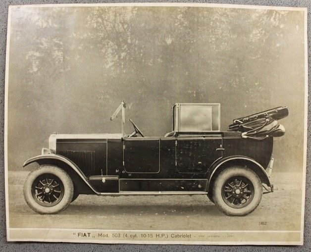 Fotografia epoca FIAT Cabriolet modello 503 4 cyl 10 - …