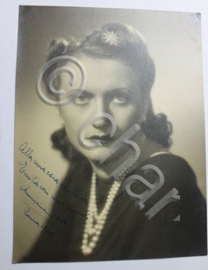 Fotografia epoca Vaselli con autografo dell'attrice Anna Maria Falchi - …