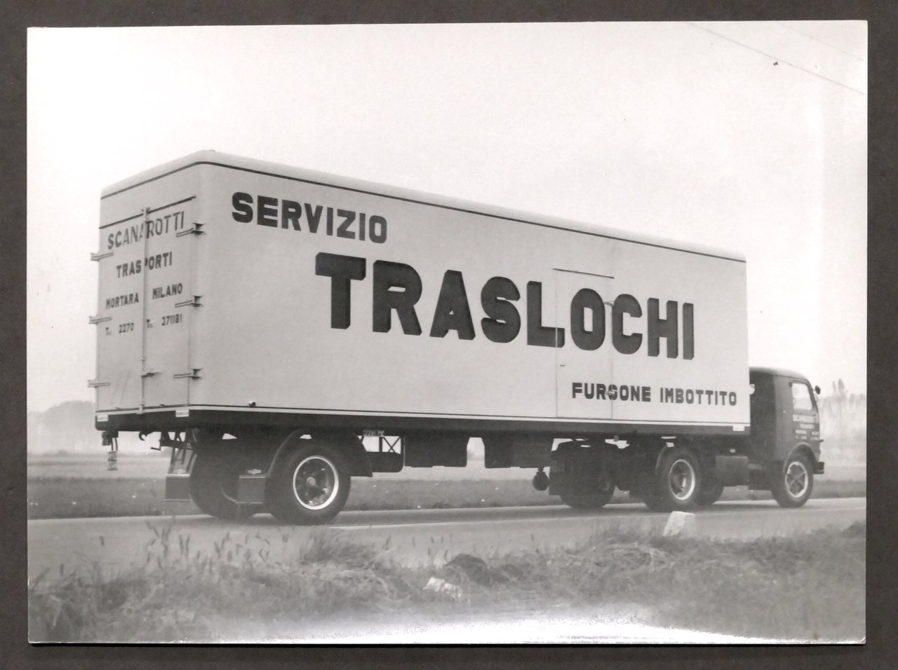 Fotografia Furgone Pubblicità Scanarotti Trasporti Servizio Traslochi - anni '70