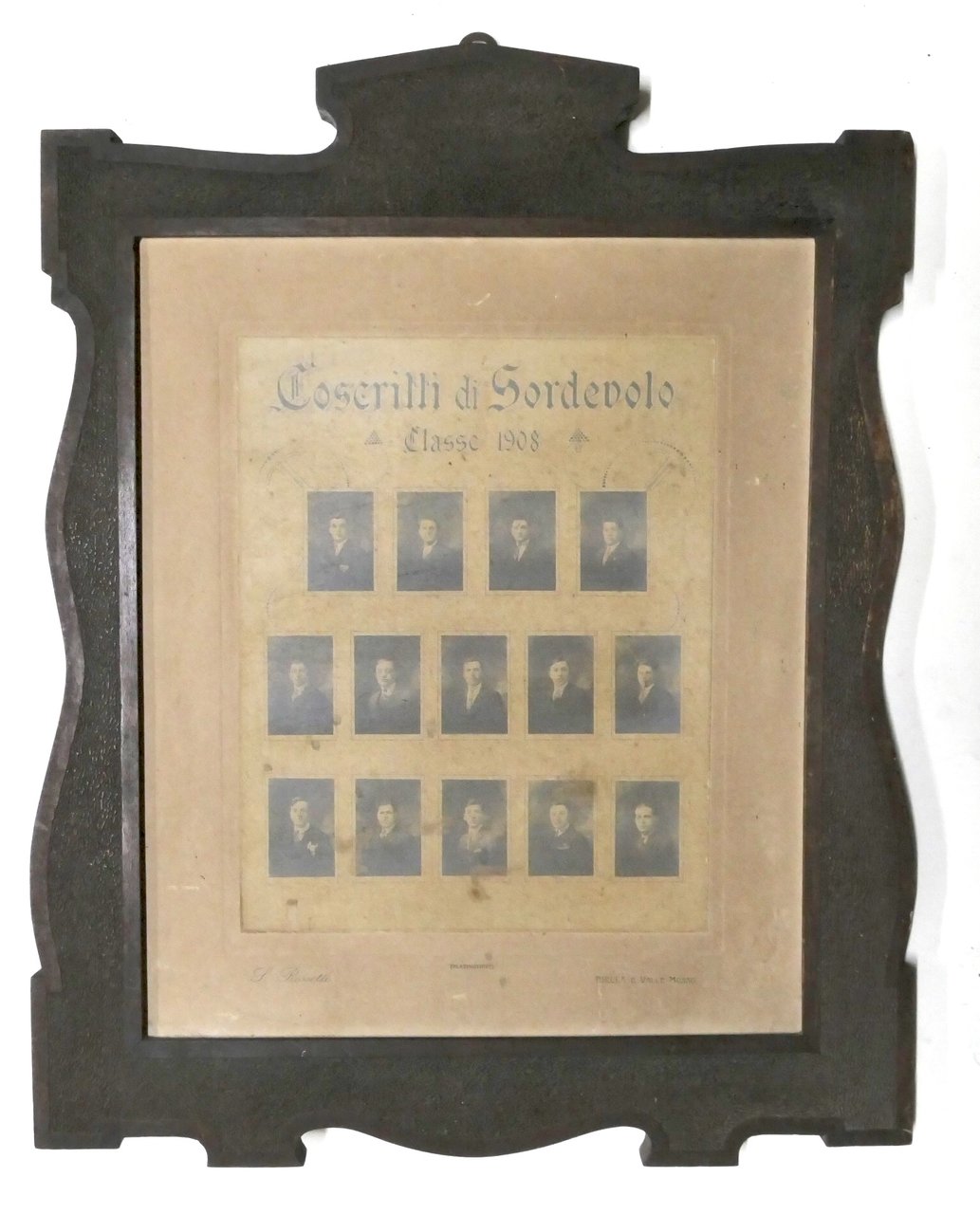 Fotografia incorniciata - Coscritti di Sordevolo (Biella) - Classe 1908