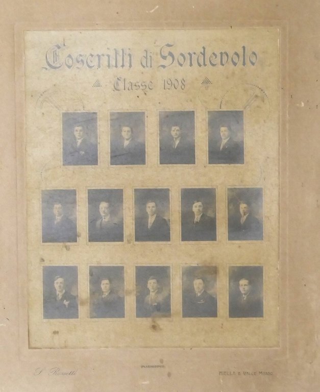 Fotografia incorniciata - Coscritti di Sordevolo (Biella) - Classe 1908