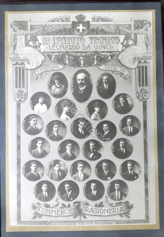 Fotografia Istituto Leonardo da Vinci di Alessandria - Licenziandi 1918 …