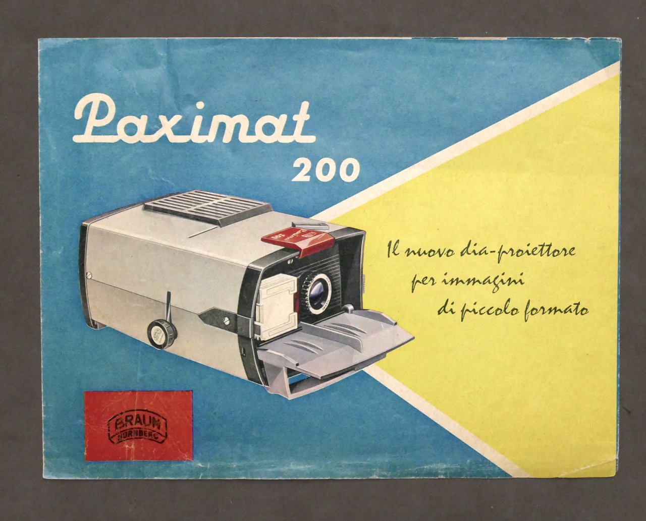 Fotografia Pubblicità - Brochure Braun Paximat 200 dia-proiettore - 1960
