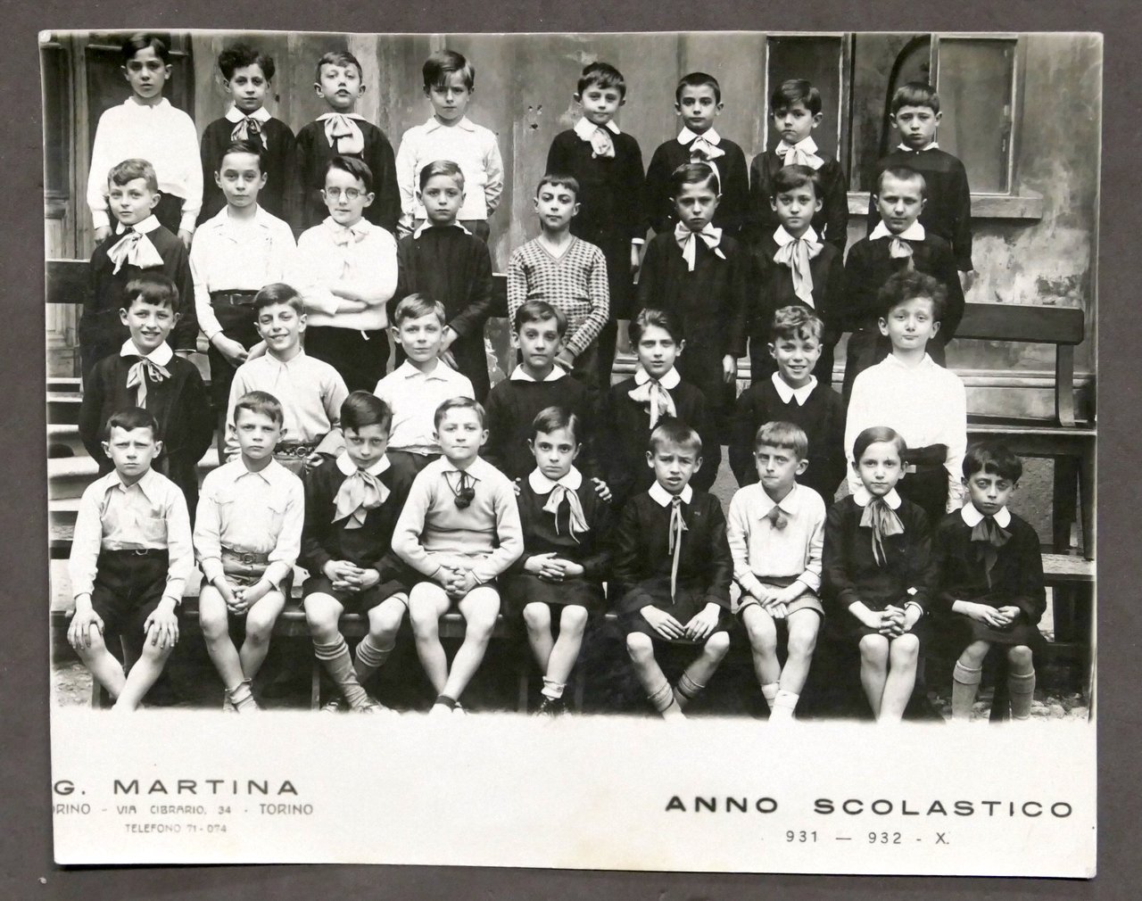 Fotografia Scuola elementare di Torino - Anno scolastico 1931 - …