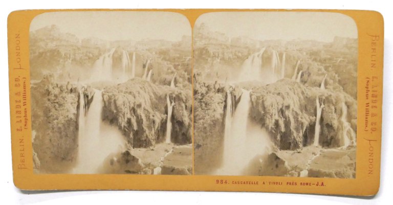 Fotografia stereoscopica - Cascatelle a Tivoli - Provincia di Roma - 1880 ca.